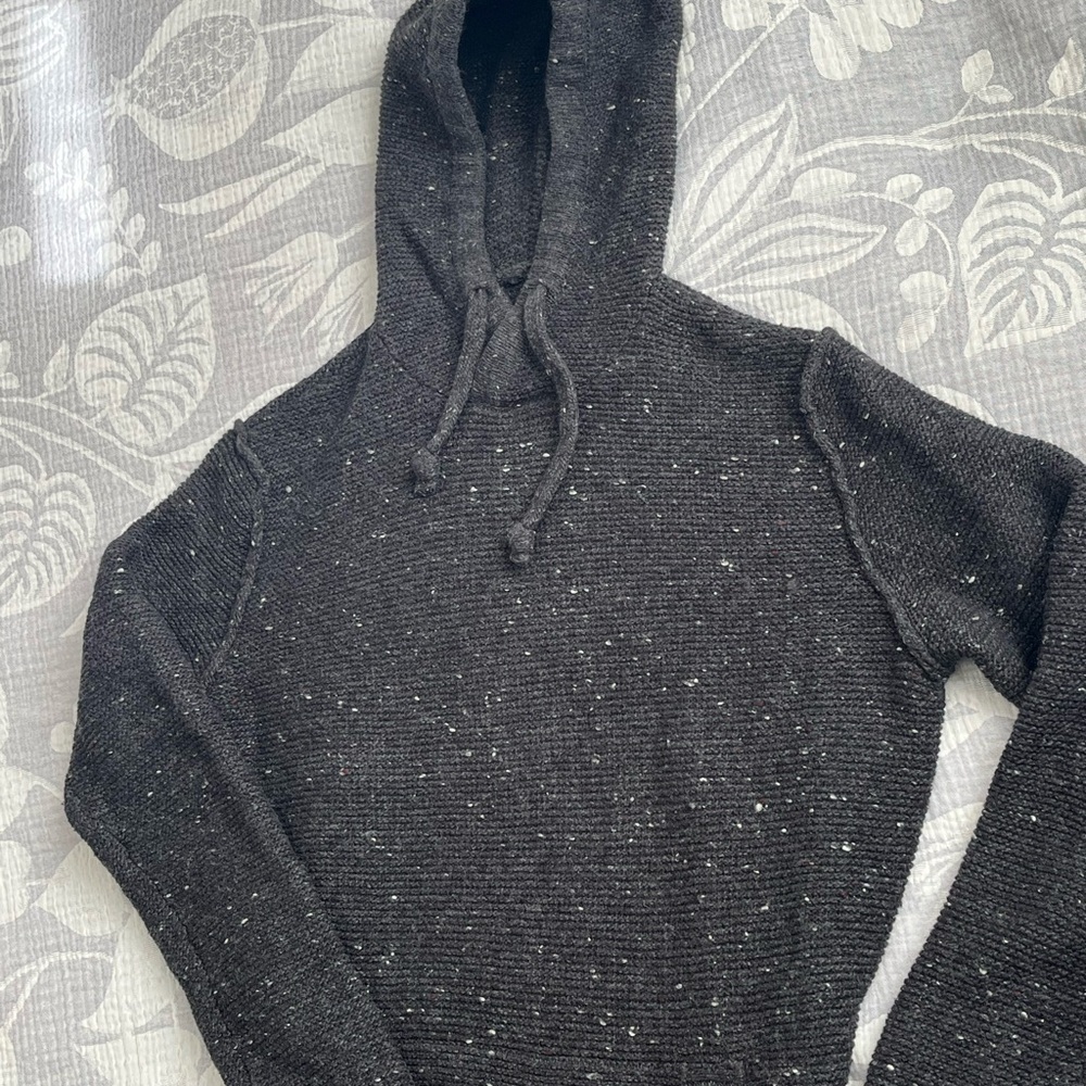 Cozy Charcoal Knit Hoodie